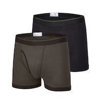 Denver Hayes Men's Yarn Dye Boxer Briefs, 2 Pack Front_Angled_Left