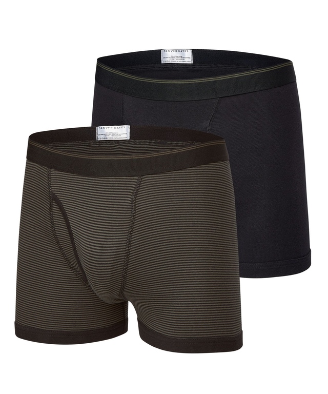 Caleçon boxeur teint en fil pour hommes, paquet de 2, Denver Hayes