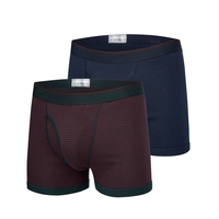 Caleçon boxeur teint en fil pour hommes, paquet de 2, Denver Hayes