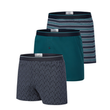 Denver Hayes Men's Yarn Dye Loose Fit Boxers, 3 Pack Front_Three_Fourths_Angled_Left