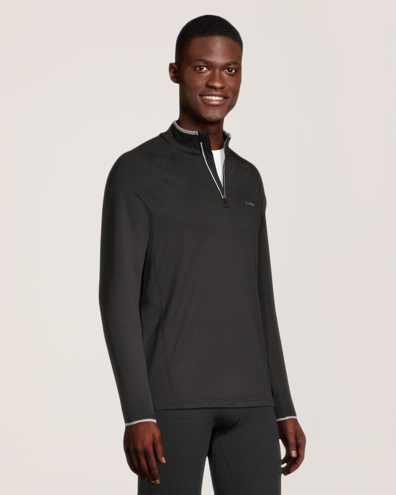 WindRiver Men's T-Max 1/4 Zip Grid Tech Fleece Top