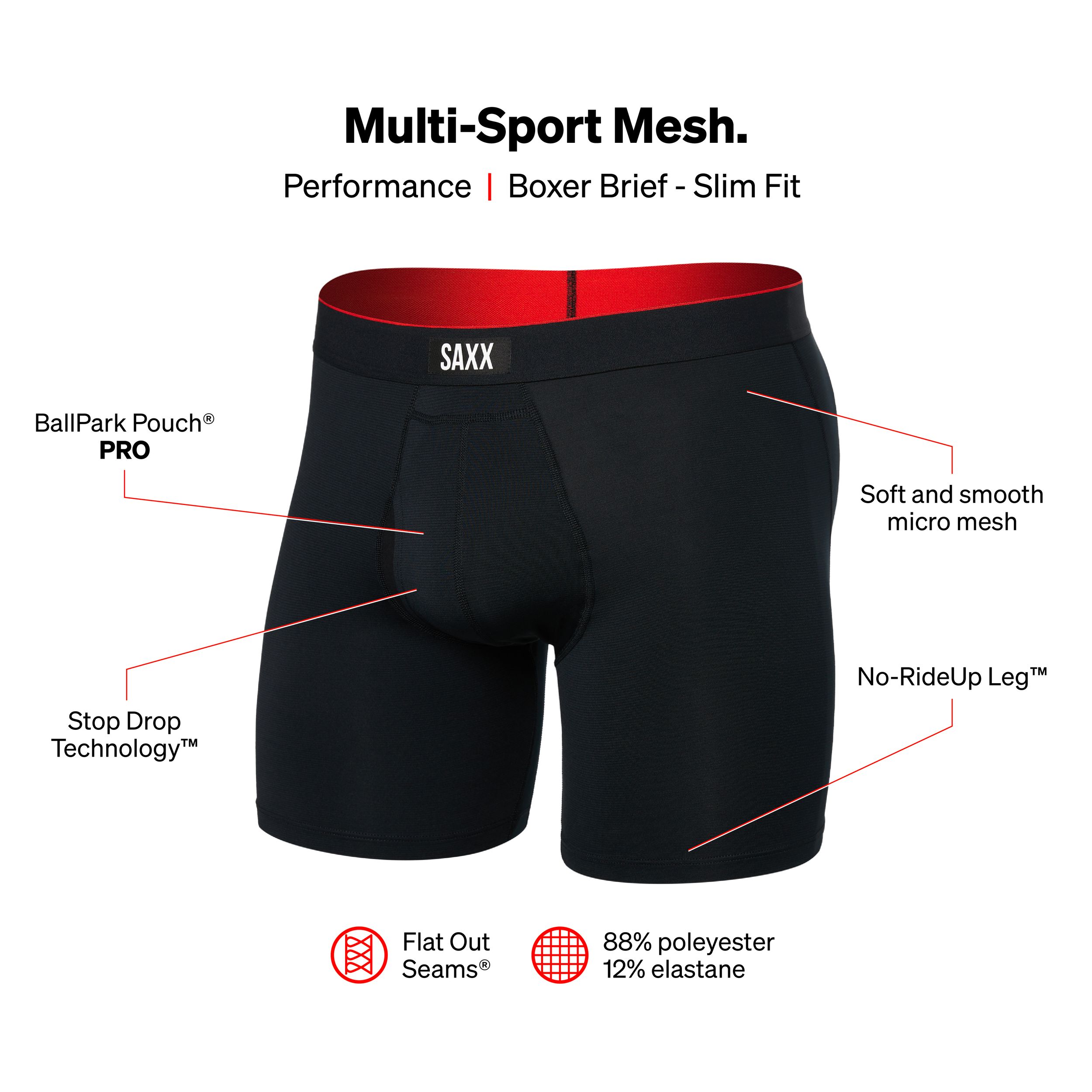 SAXX Men's Multi-Sport Mesh Boxer Briefs