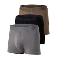 Denver Hayes Men's 3 Pk Fashion Cotton Stretch Trunk Briefs Front_Angled_Left