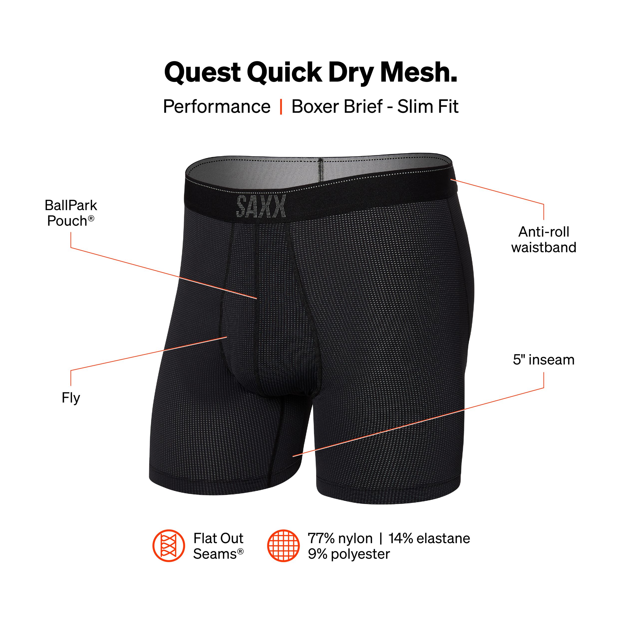 SAXX Men's Quest 2.0 Boxer Briefs