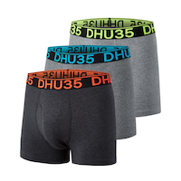 Denver Hayes Men's 3 Pk Fashion Cotton Stretch Boxers Front_Angled_Left