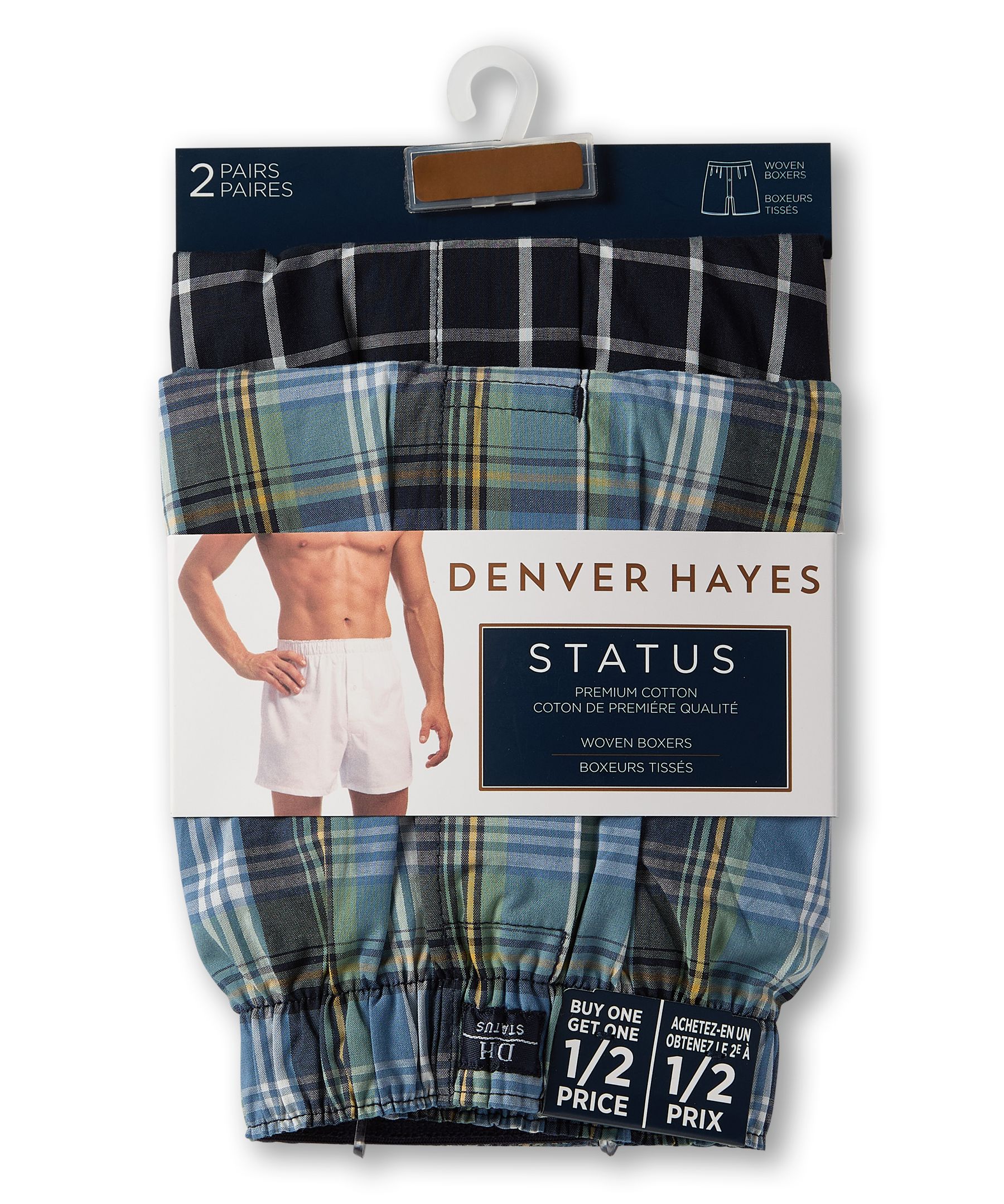 Boxeur tissé pour hommes, Status, Denver Hayes, paquet de 2
