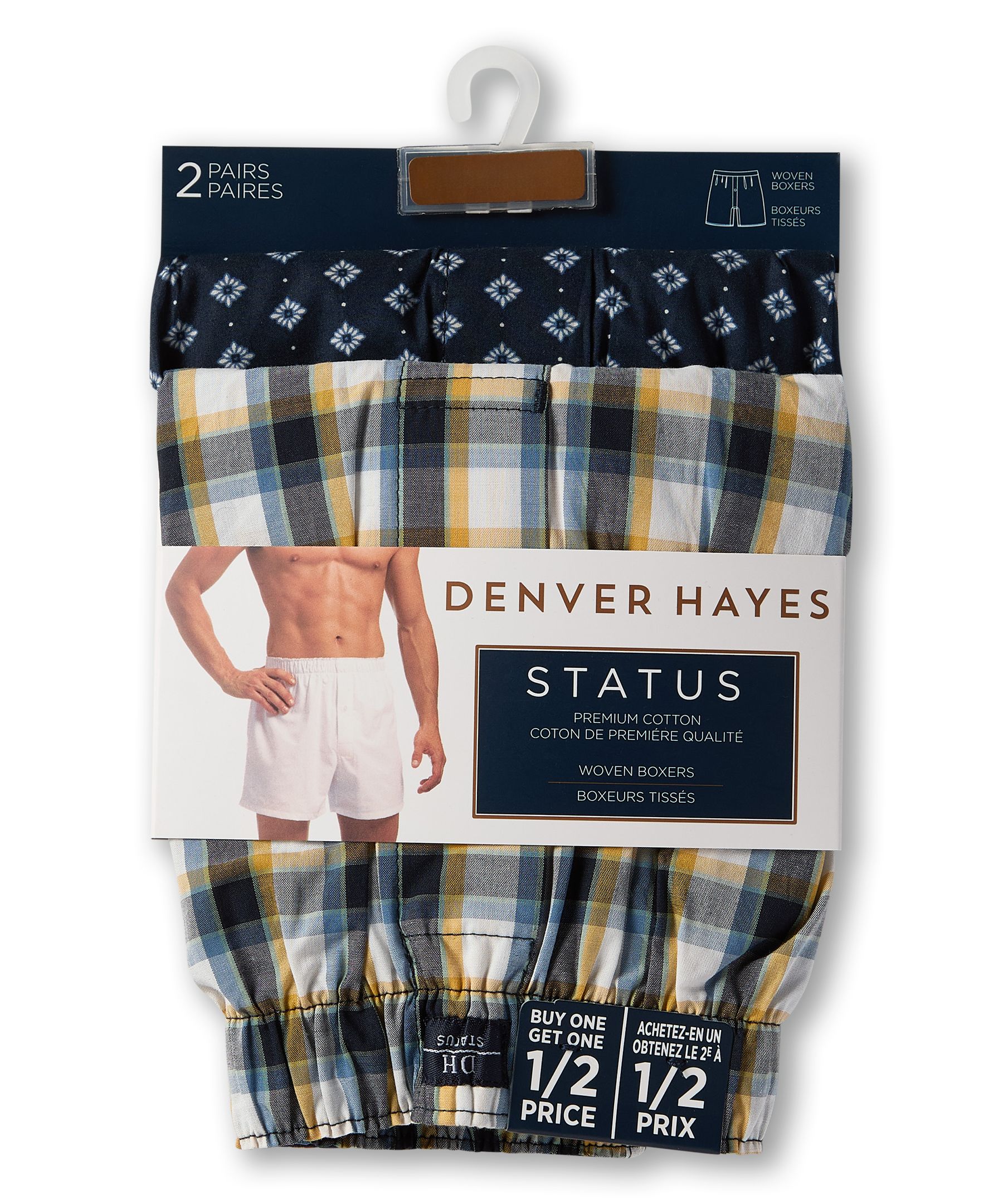 Boxeur tissé pour hommes, Status, Denver Hayes, paquet de 2
