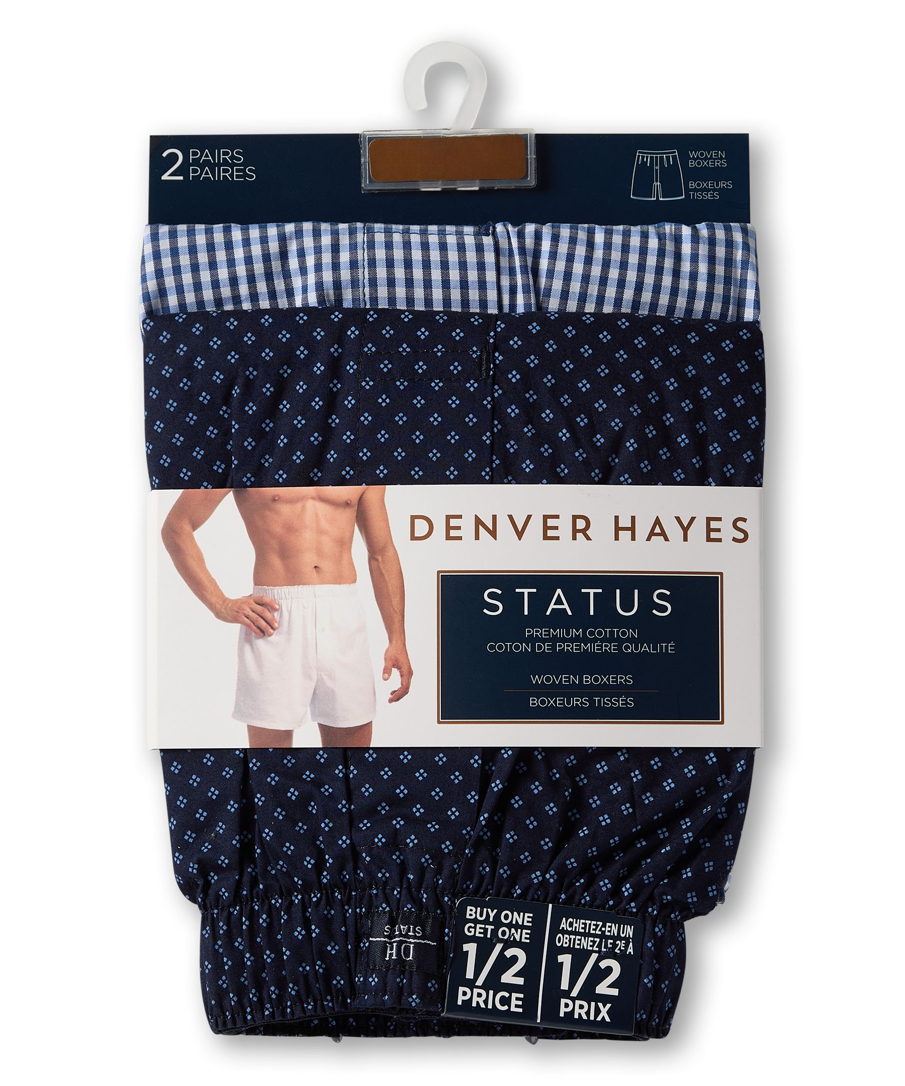 Caleçon boxeur tissé pour hommes, Denver Hayes, paquet de 2