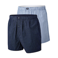 Denver Hayes Men's 2 Pack Woven Boxers Front_Angled_Left