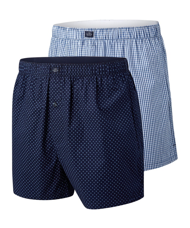 Denver Hayes Men's 2 Pack Woven Boxers