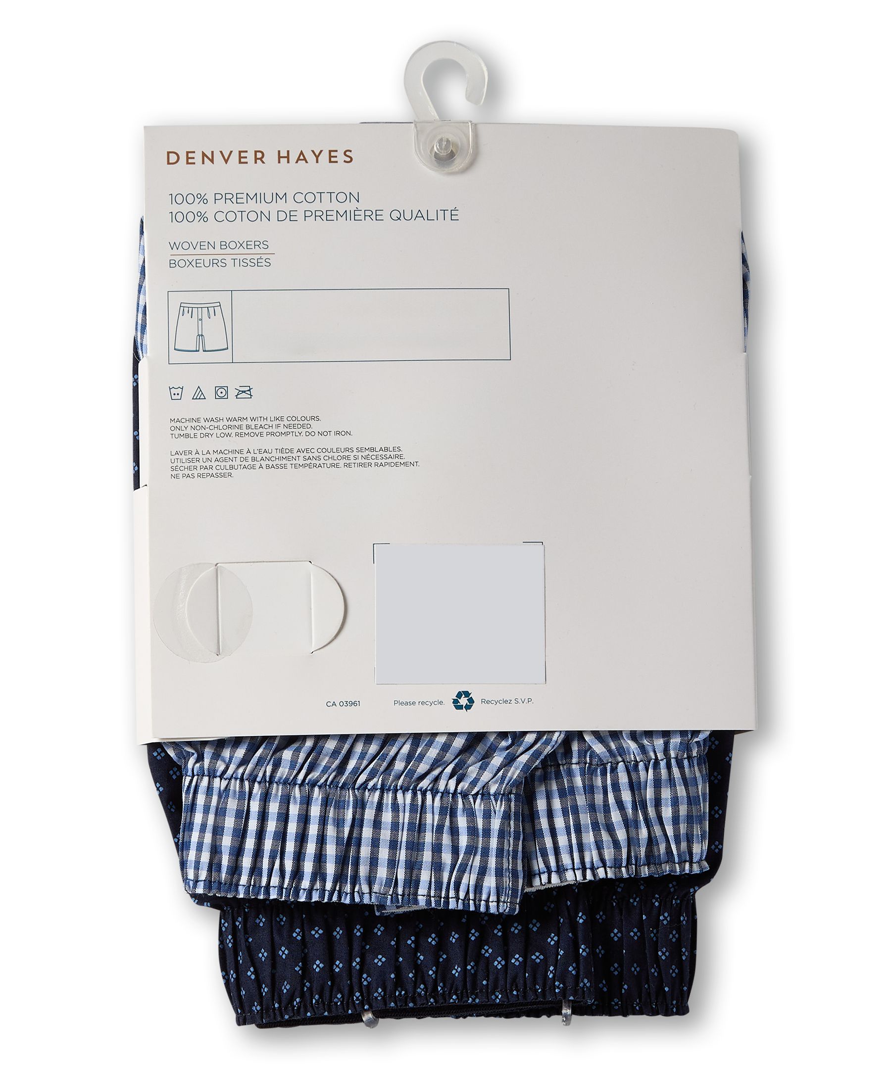 Caleçon boxeur tissé pour hommes, Denver Hayes, paquet de 2