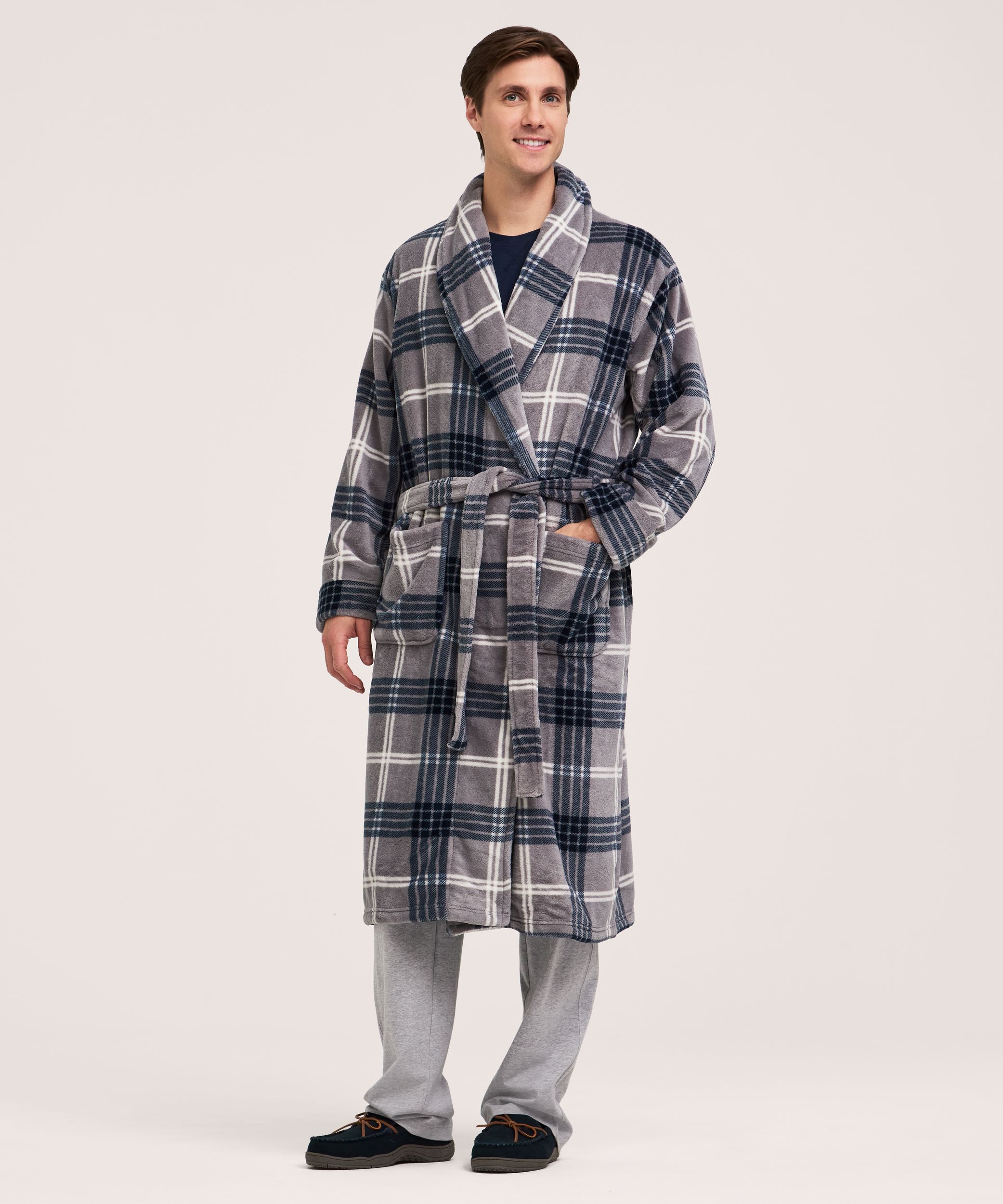 Peignoir en molleton douillet pour hommes, Denver Hayes