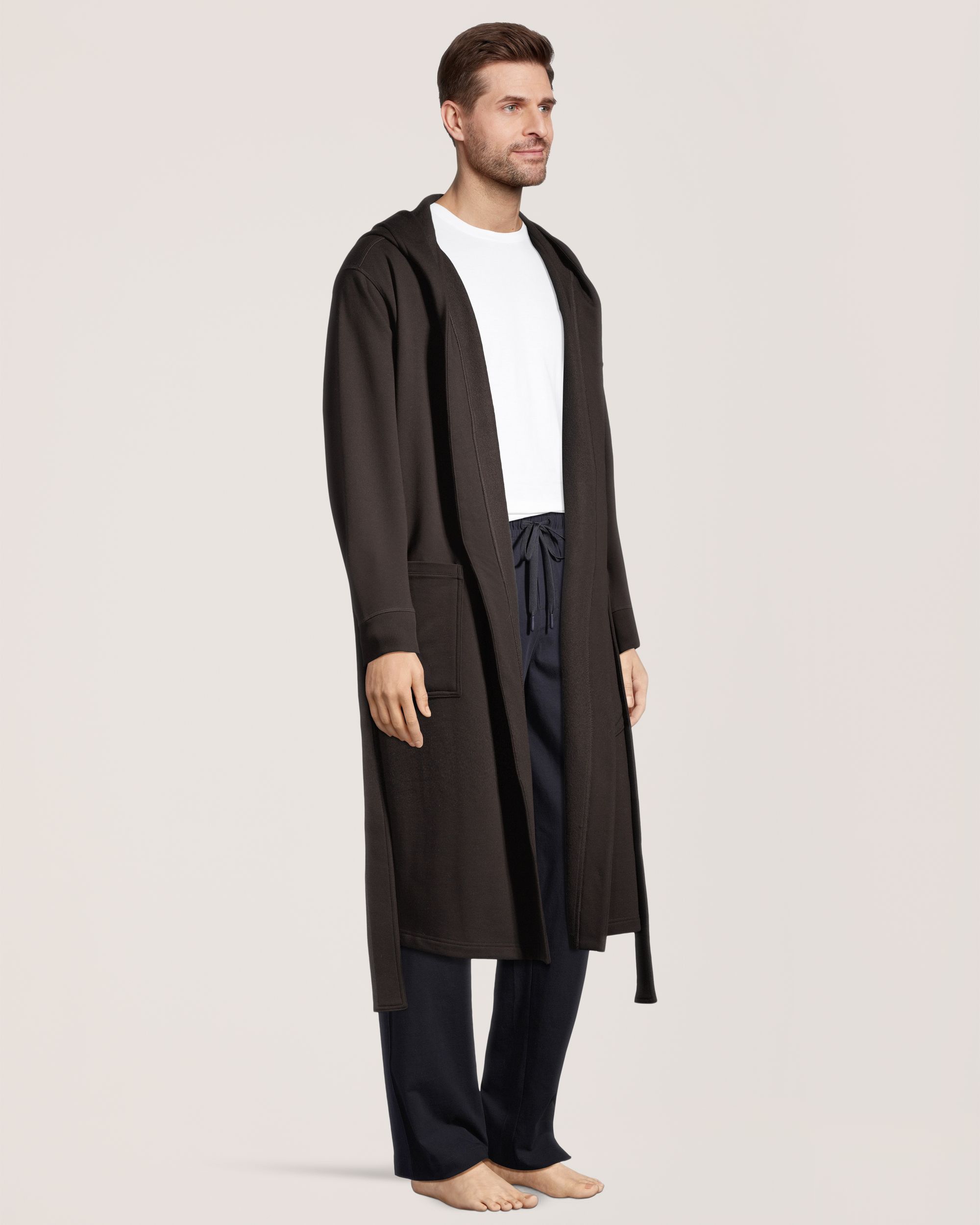 Peignoir en molleton à capuche pour hommes, Denver Hayes