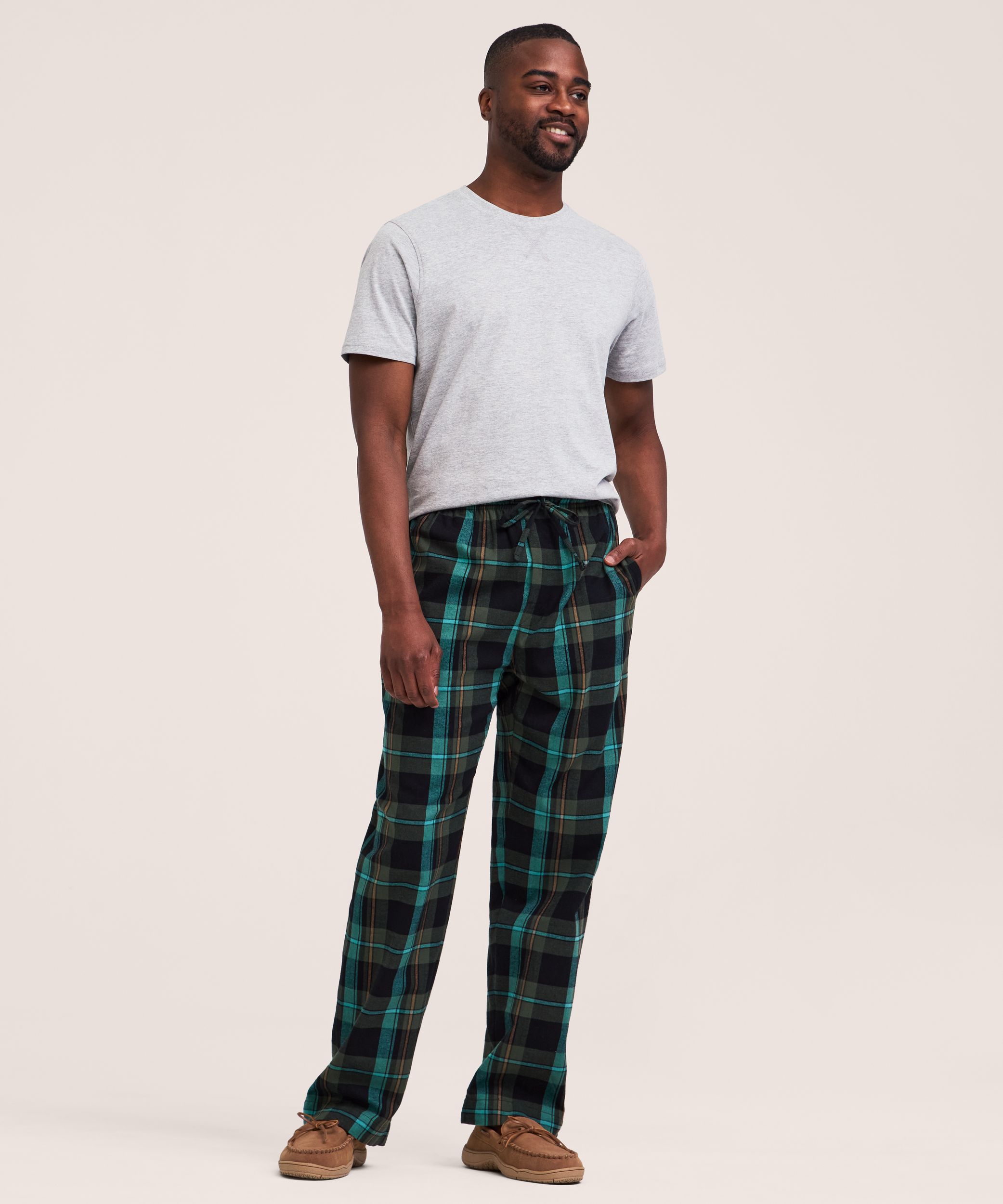 Pantalon de détente en flanelle à carreaux pour hommes, WindRiver