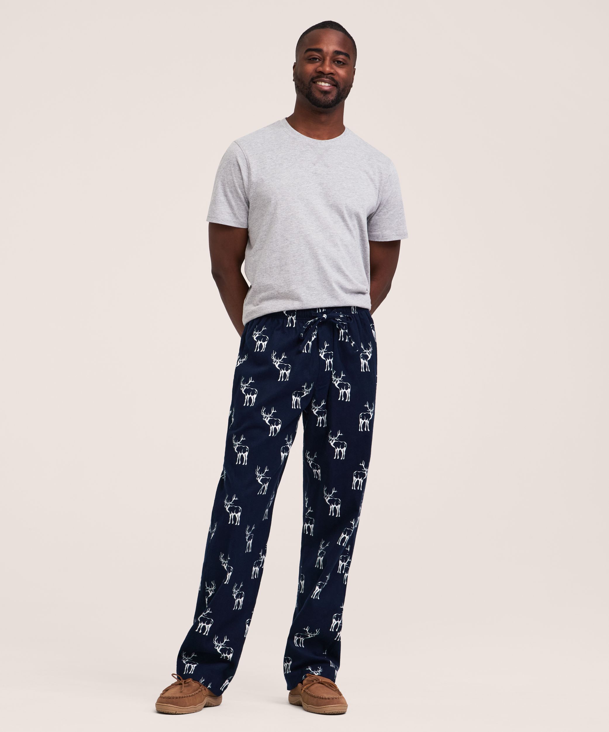 Pantalon de détente en flanelle imprimé pour hommes, WindRiver Front_Flat