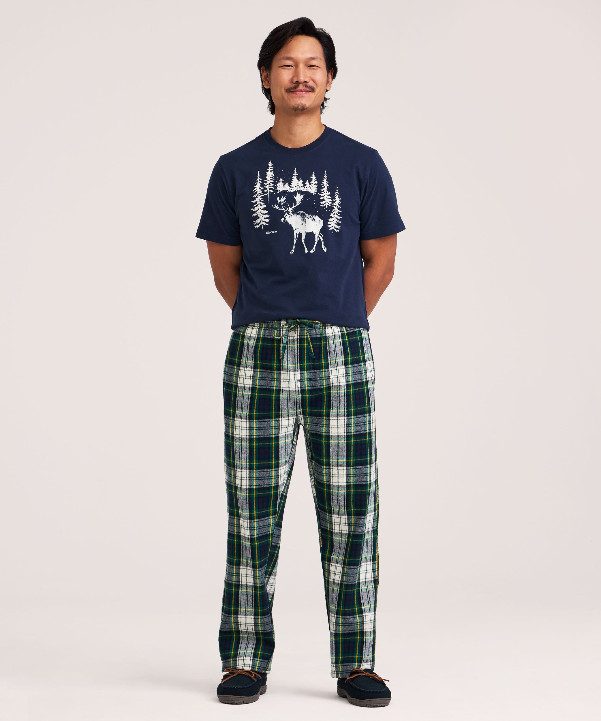WindRiver Men's Flannel Plaid Pajama Set