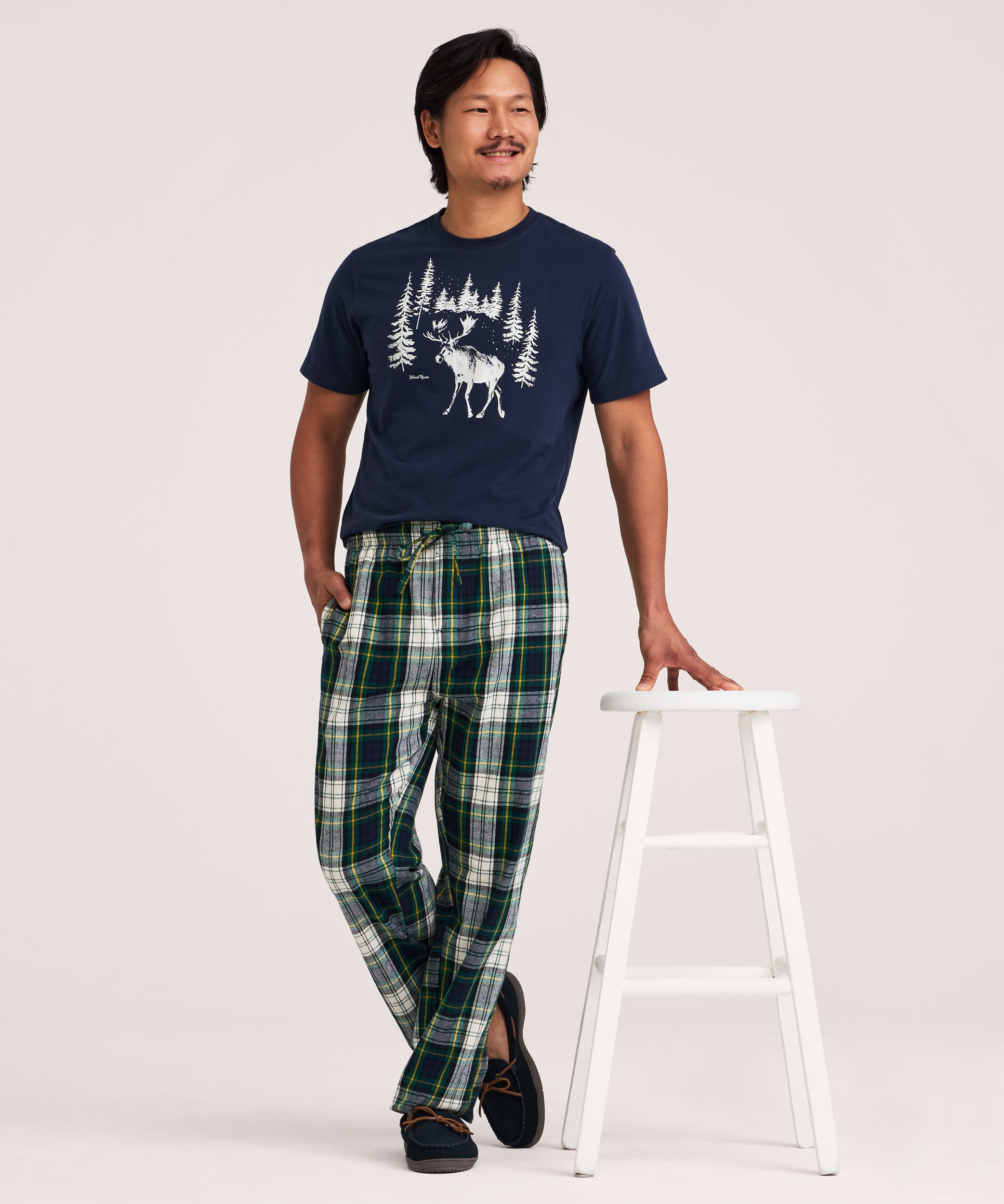 WindRiver Men's Flannel Plaid Pajama Set