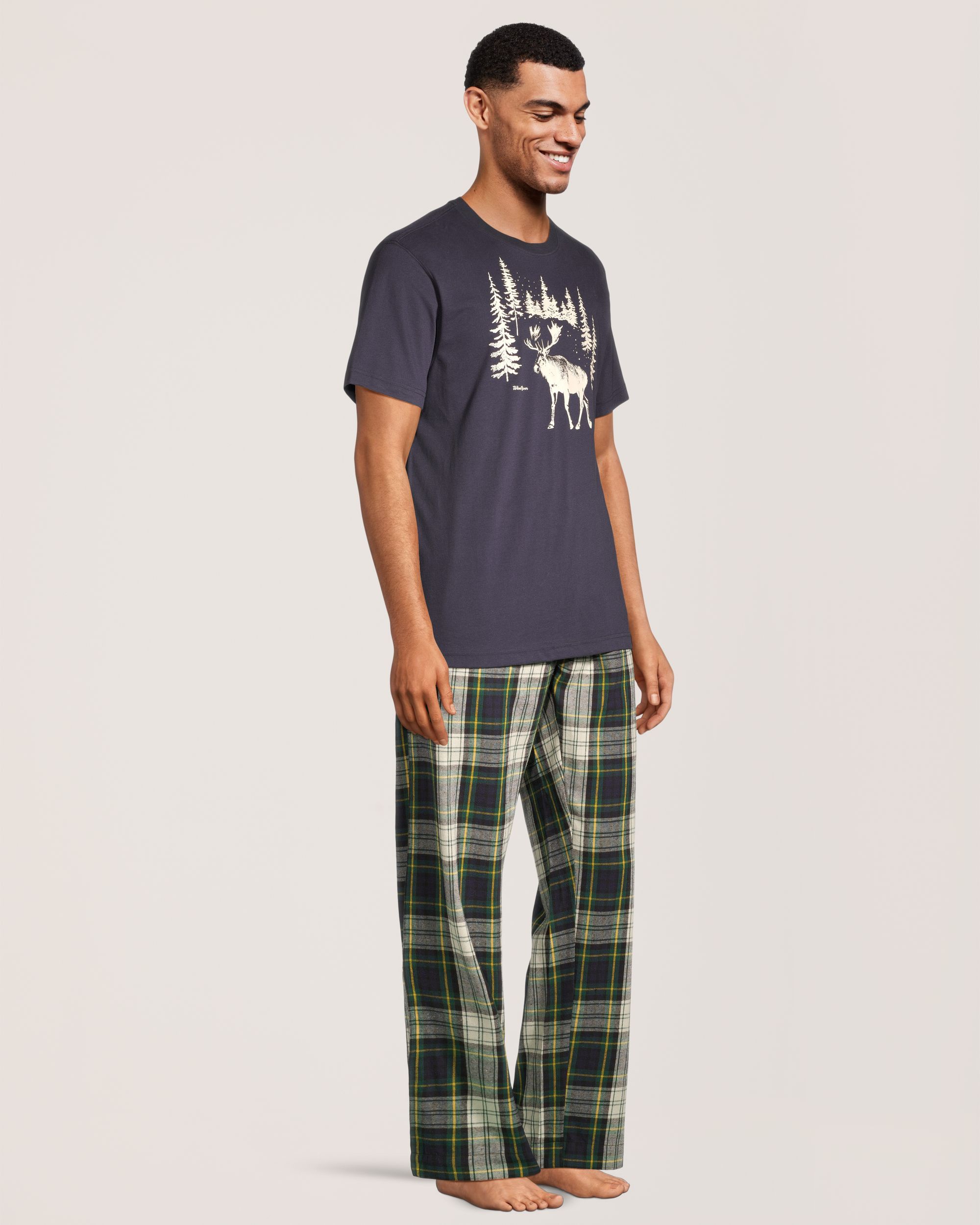 WindRiver Men's Flannel Plaid Pajama Set