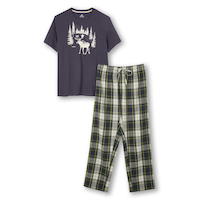 Ensemble de pyjama en flanelle à carreaux pour hommes, WindRiver Front_Flat