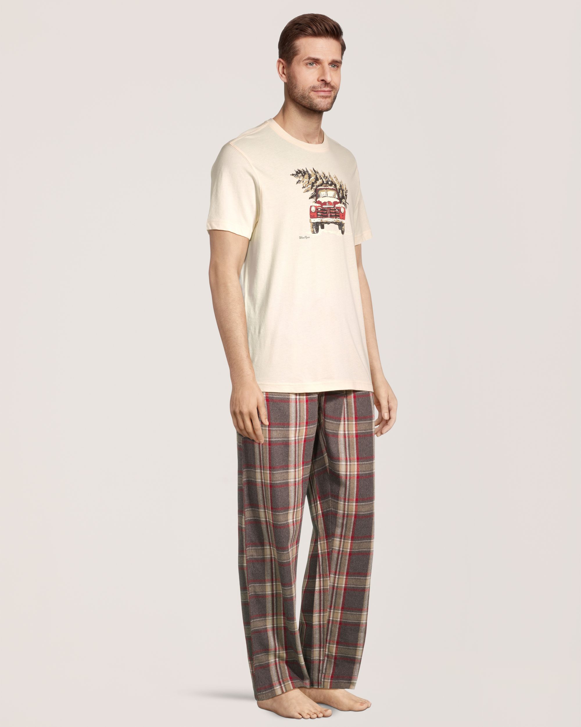 Ensemble de pyjama en flanelle à carreaux pour hommes, WindRiver