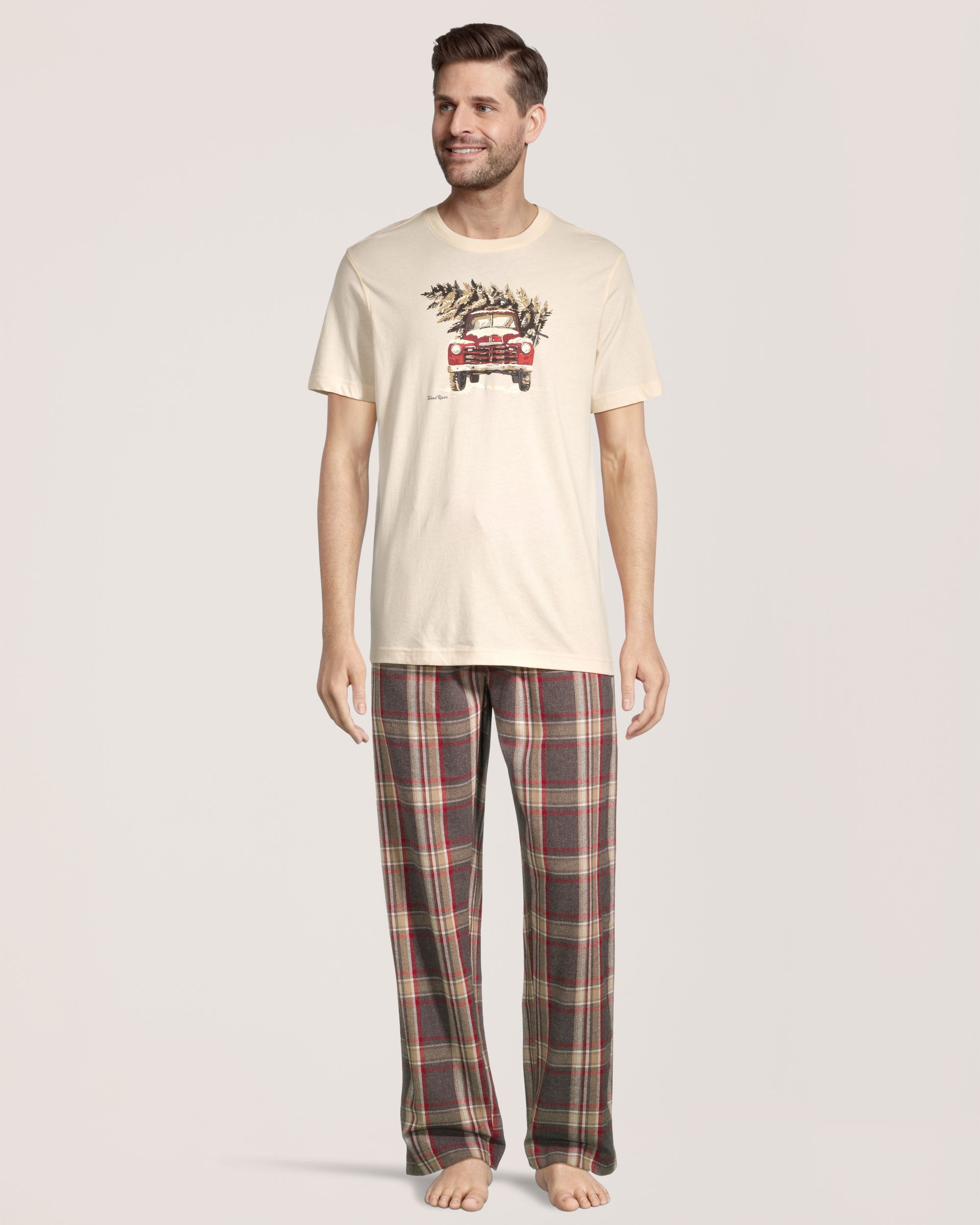Ensemble de pyjama en flanelle à carreaux pour hommes, WindRiver