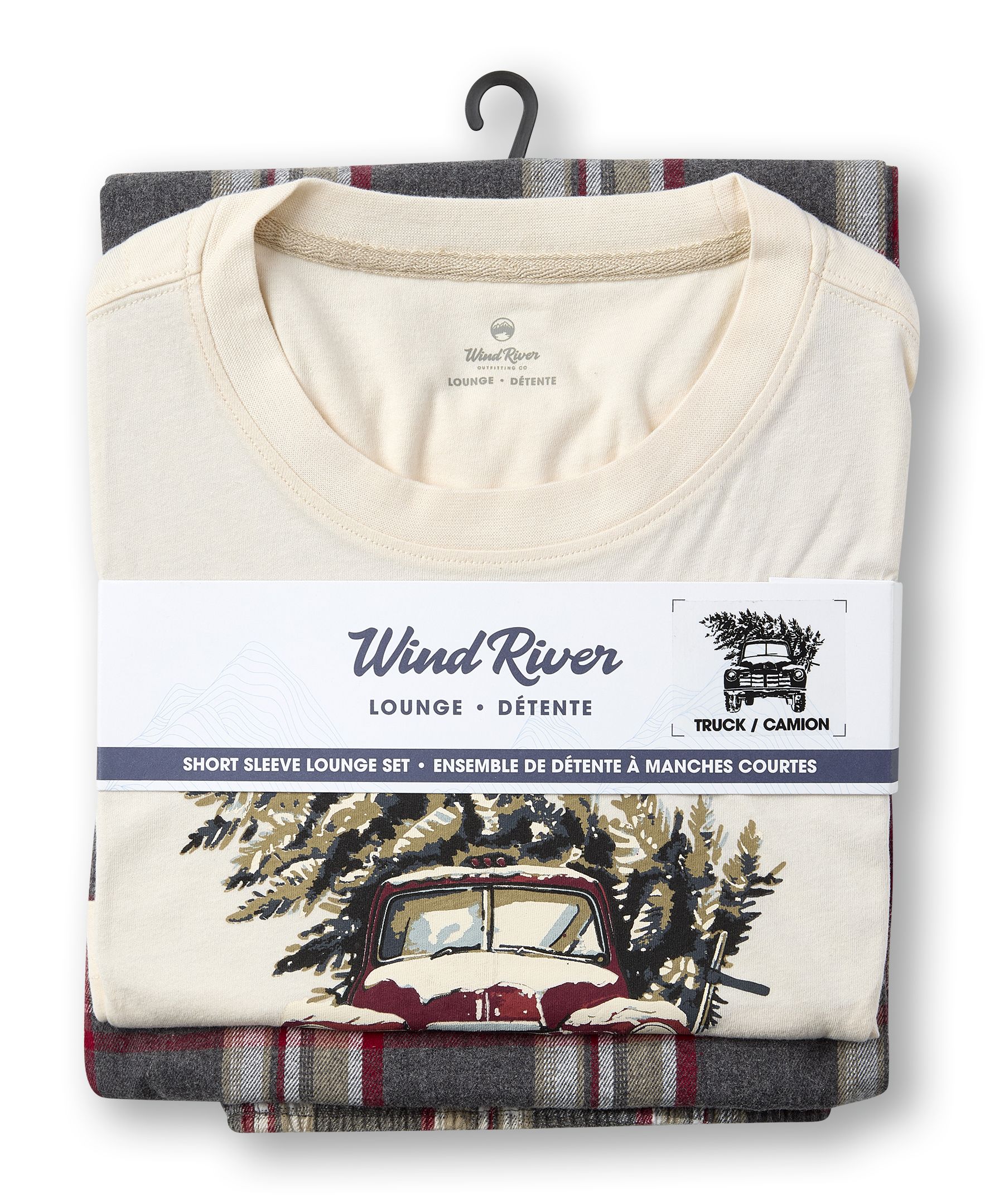 Ensemble de pyjama en flanelle à carreaux pour hommes, WindRiver