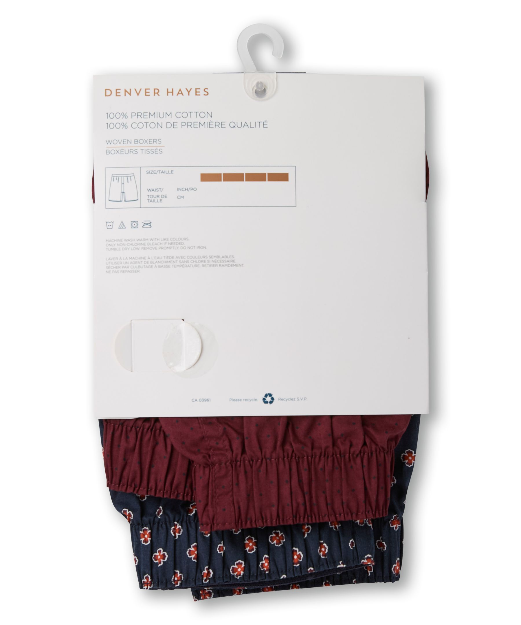 Caleçon boxeur tissé pour hommes, Denver Hayes, paquet de 2