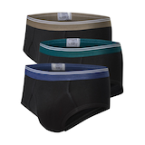 Denver Hayes Men's 3 pk Elastic Basic Briefs Front_Angled_Left