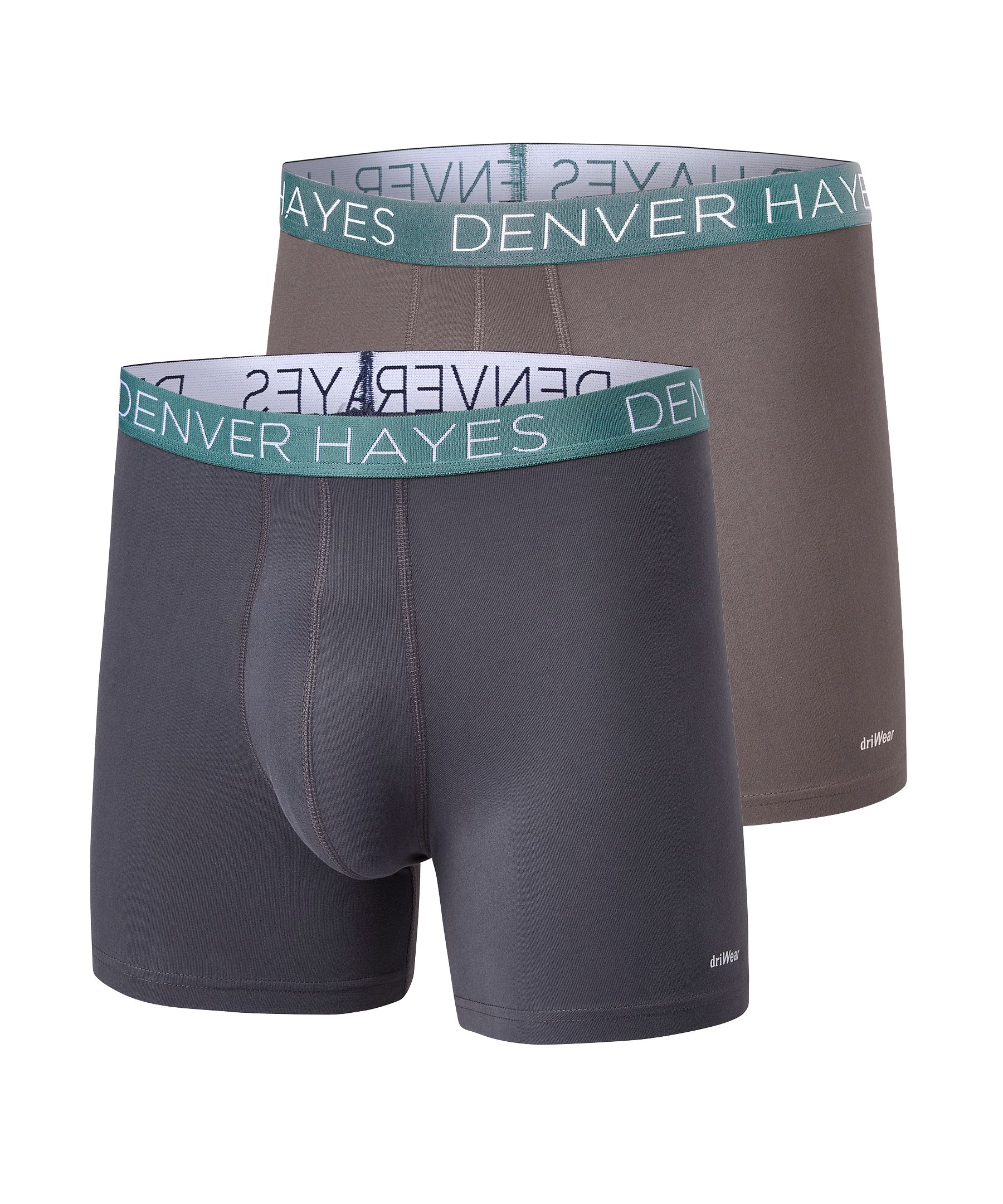 Denver Hayes Men's 2 pk Fashion driWear Boxer Briefs