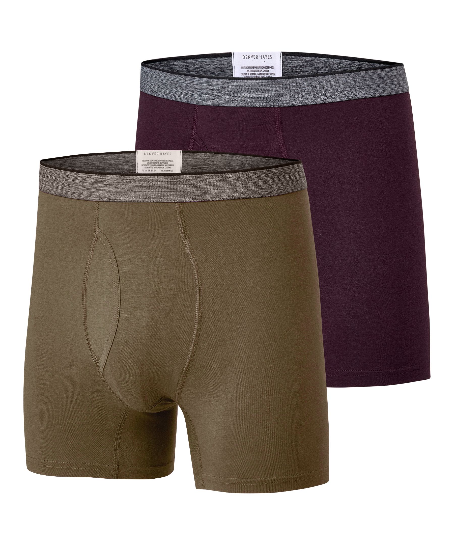 Denver Hayes Men's 2 pk Fashion Bamboo Boxer Briefs