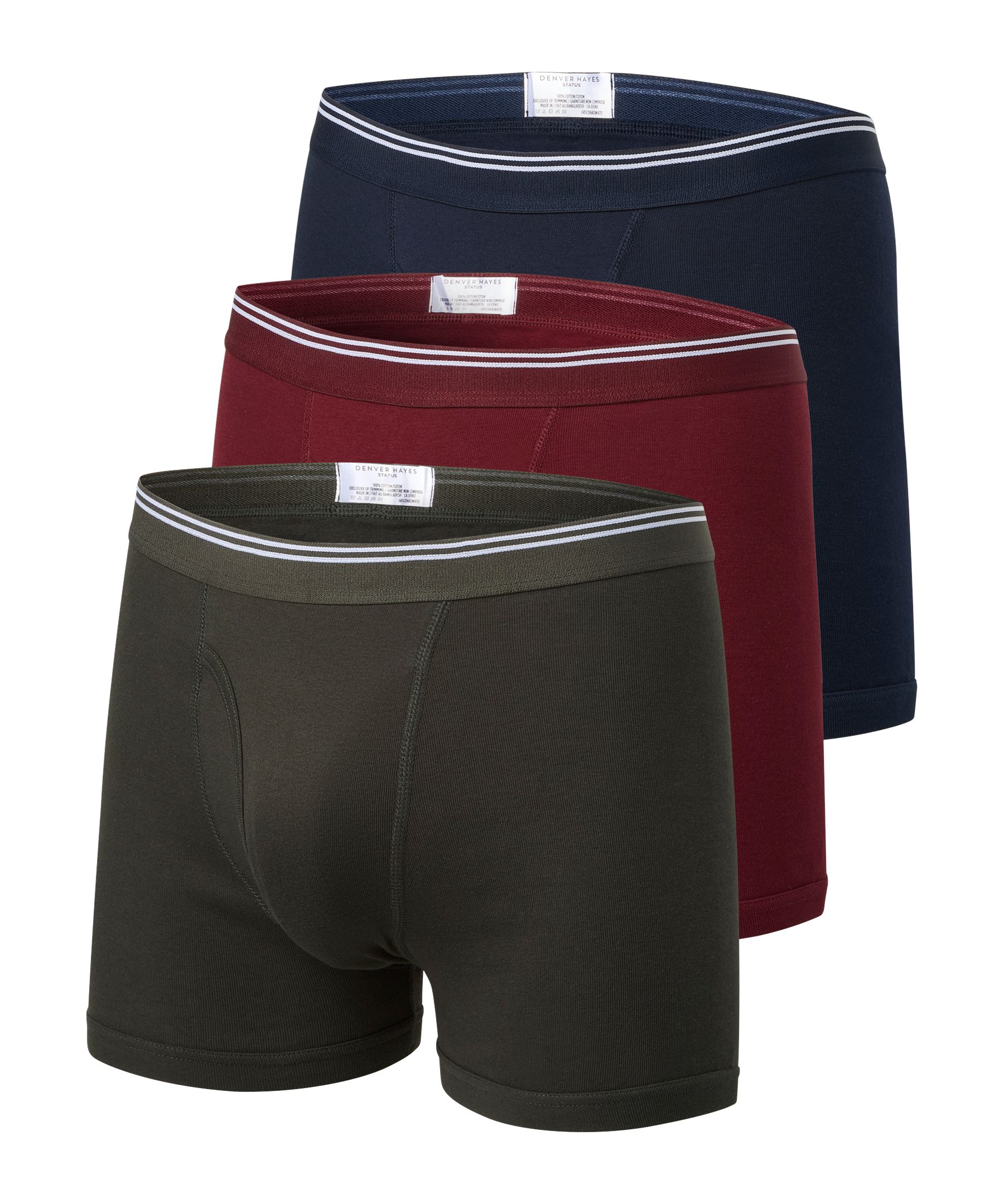 Denver Hayes Men's 3 pk Solid Boxers Briefs