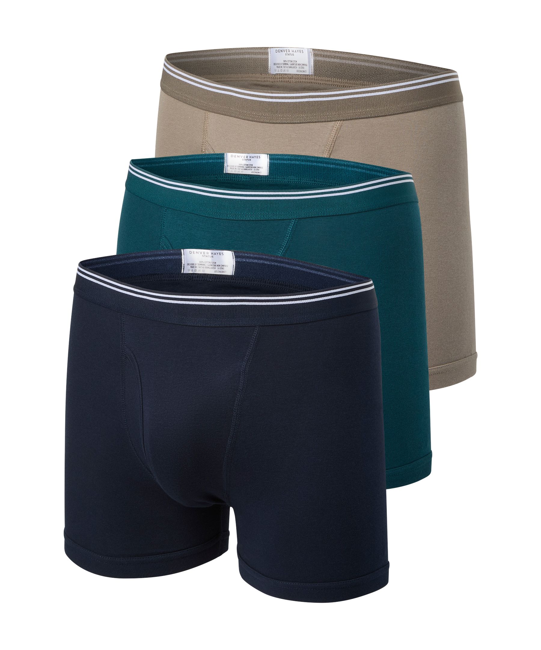 Denver Hayes Men's 3 pk Solid Boxers Briefs