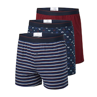 Boxeur à coupe ample teint en fil pour hommes, Denver Hayes, paquet de 3