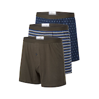 Denver Hayes Men's 3 pk Yarn Dye Loose Fit Boxers