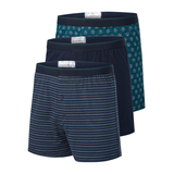 Denver Hayes Men's 3 pk Yarn Dye Loose Fit Boxers Front_Angled_Left
