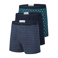 Denver Hayes Men's 3 pk Yarn Dye Loose Fit Boxers Front_Angled_Left