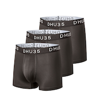 Denver Hayes Men's 3 pk Fashion Microfibre Heat Press Trunk Briefs Front_Angled_Left