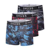 Denver Hayes Men's 3 pk Fashion Microfibre Abstract Print Trunk Briefs Front_Angled_Left