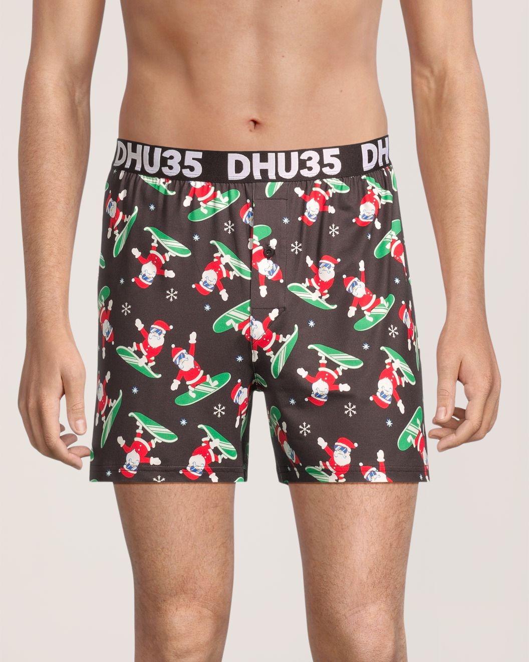 Caleçon boxeur de Noël de coupe ample en microfibre pour hommes, Denver Hayes