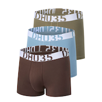 Denver Hayes Men's 3 pk Fashion Cotton Stretch Solid Trunk Briefs Front_Angled_Left