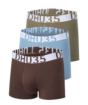 Caleçon court extensible à la mode en coton de couleur unie pour hommes, Denver Hayes, paquet de 3