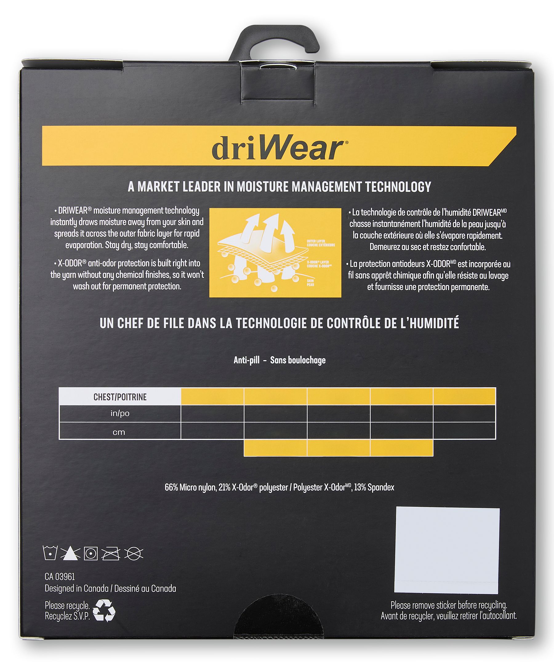 Haut à manches raglan couche de base de performance pour hommes, Dakota Workpro Series