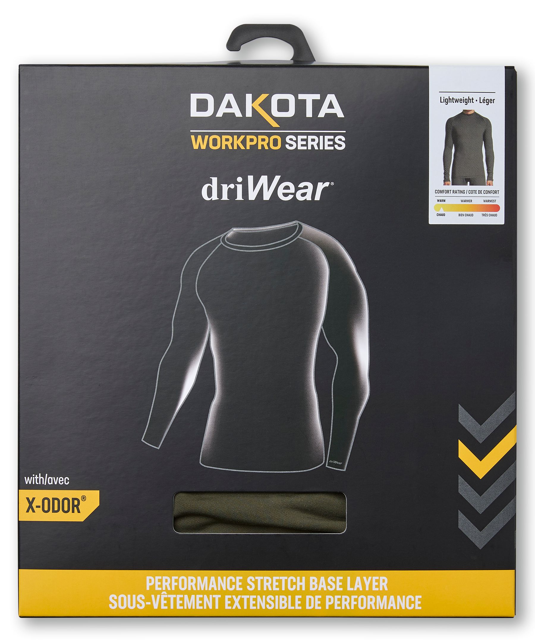 Haut à manches raglan couche de base de performance pour hommes, Dakota Workpro Series