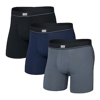 SAXX Men's 3 pk BallPark Pouch® Essential Boxer Briefs Front_Angled_Left