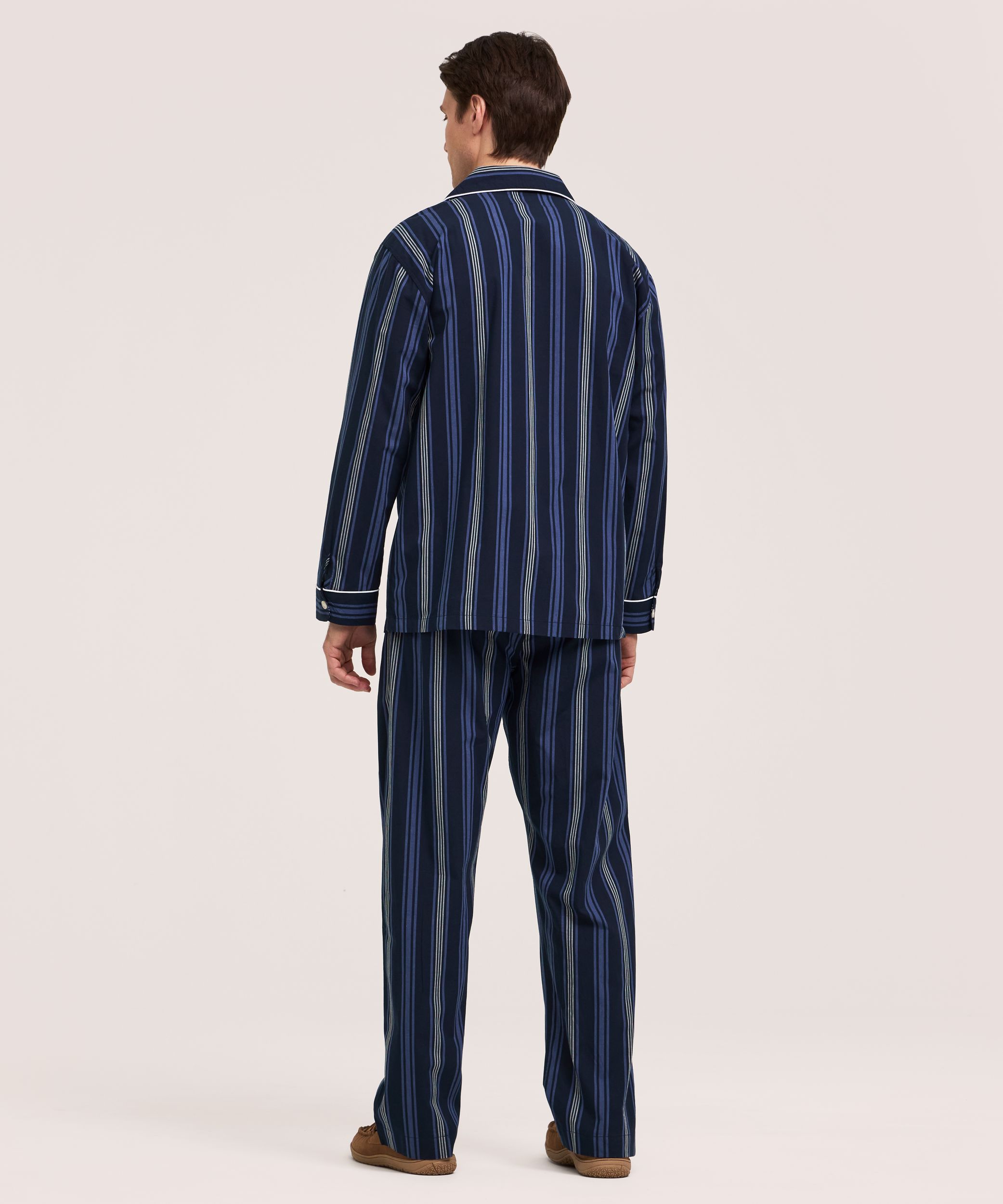 Denver Hayes Men's Chambray Stripe Poplin Pajama Set