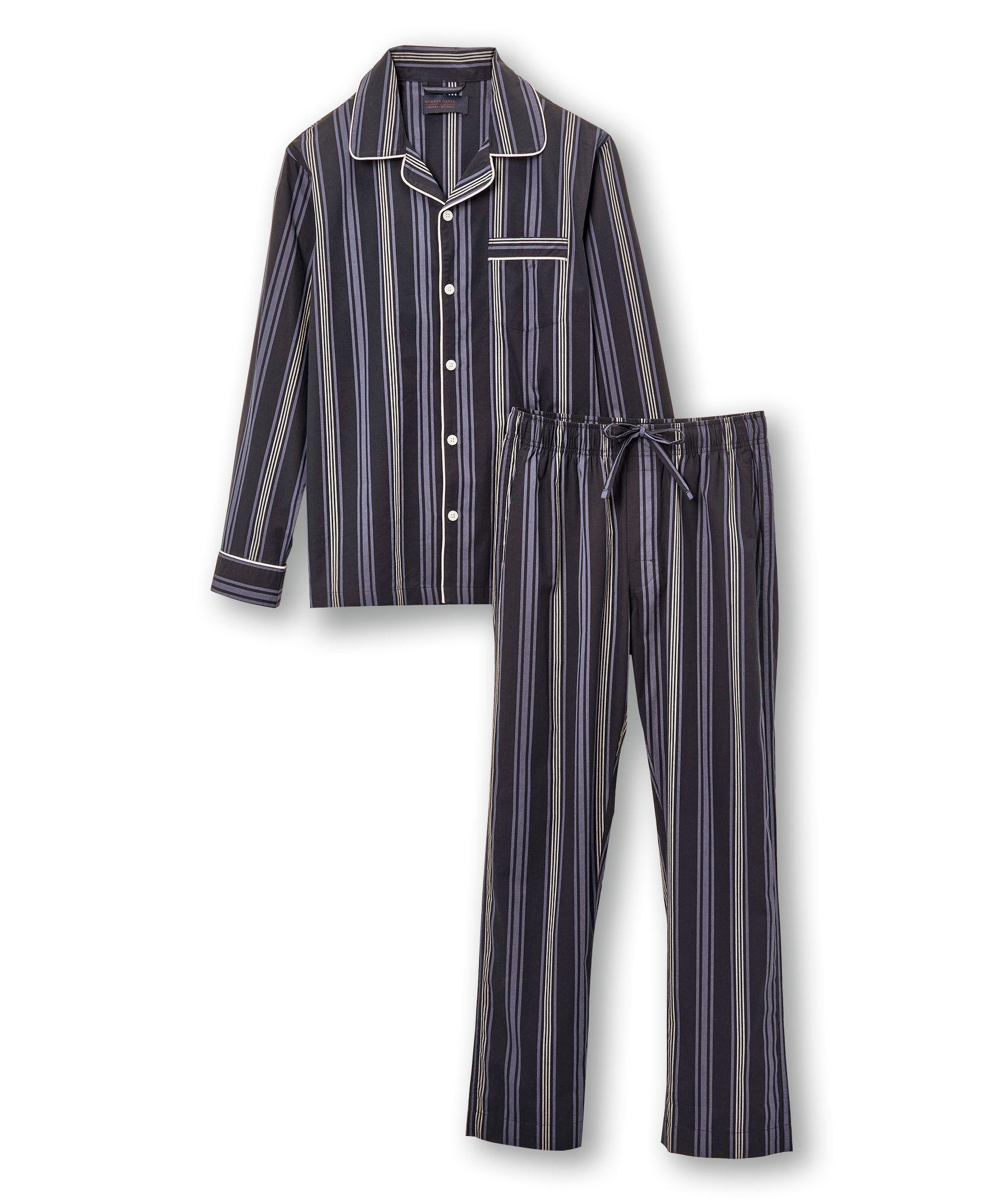 Denver Hayes Men's Chambray Stripe Poplin Pajama Set
