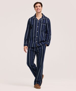 Denver Hayes Men's Chambray Stripe Poplin Pajama Set