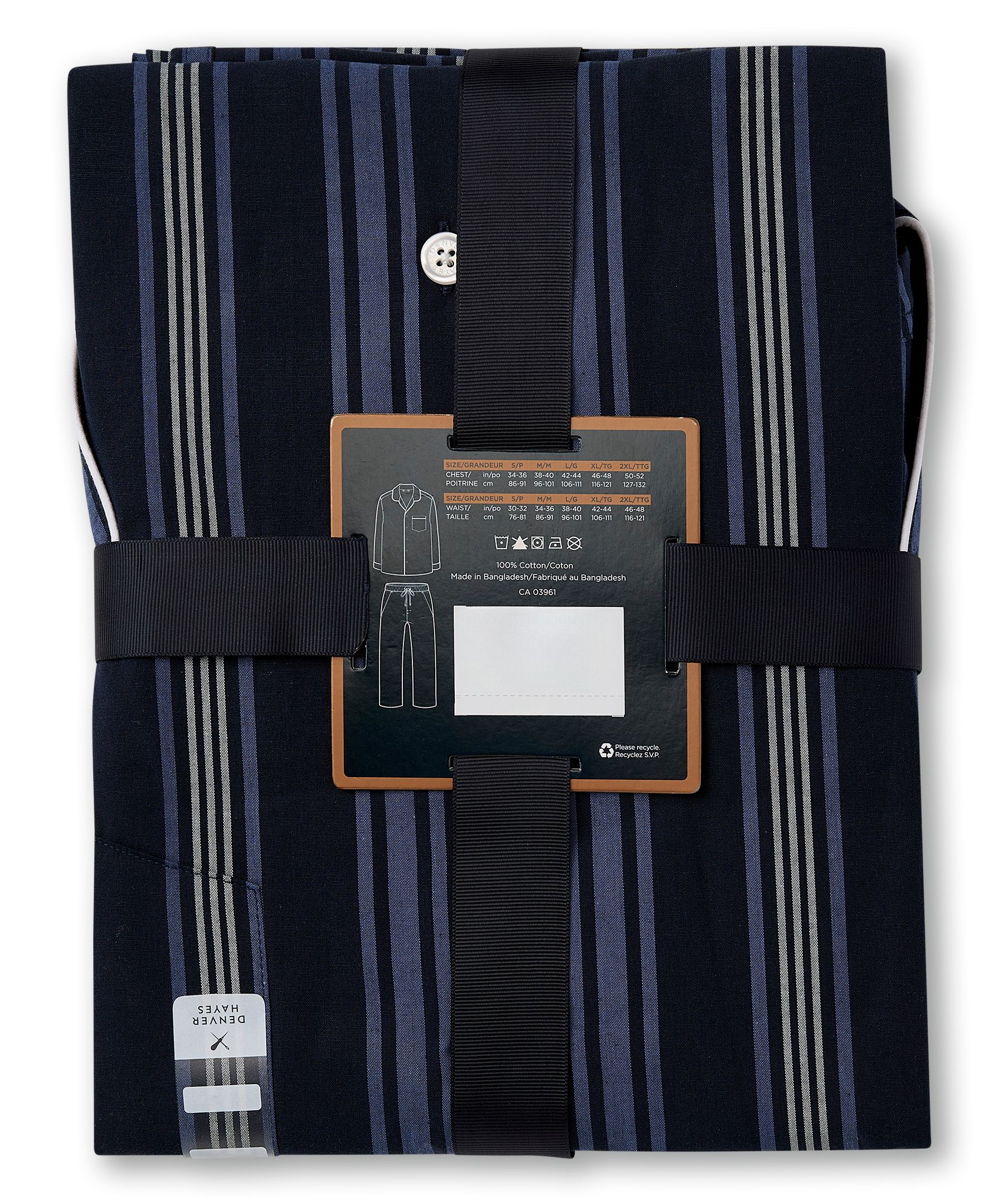 Denver Hayes Men's Chambray Stripe Poplin Pajama Set