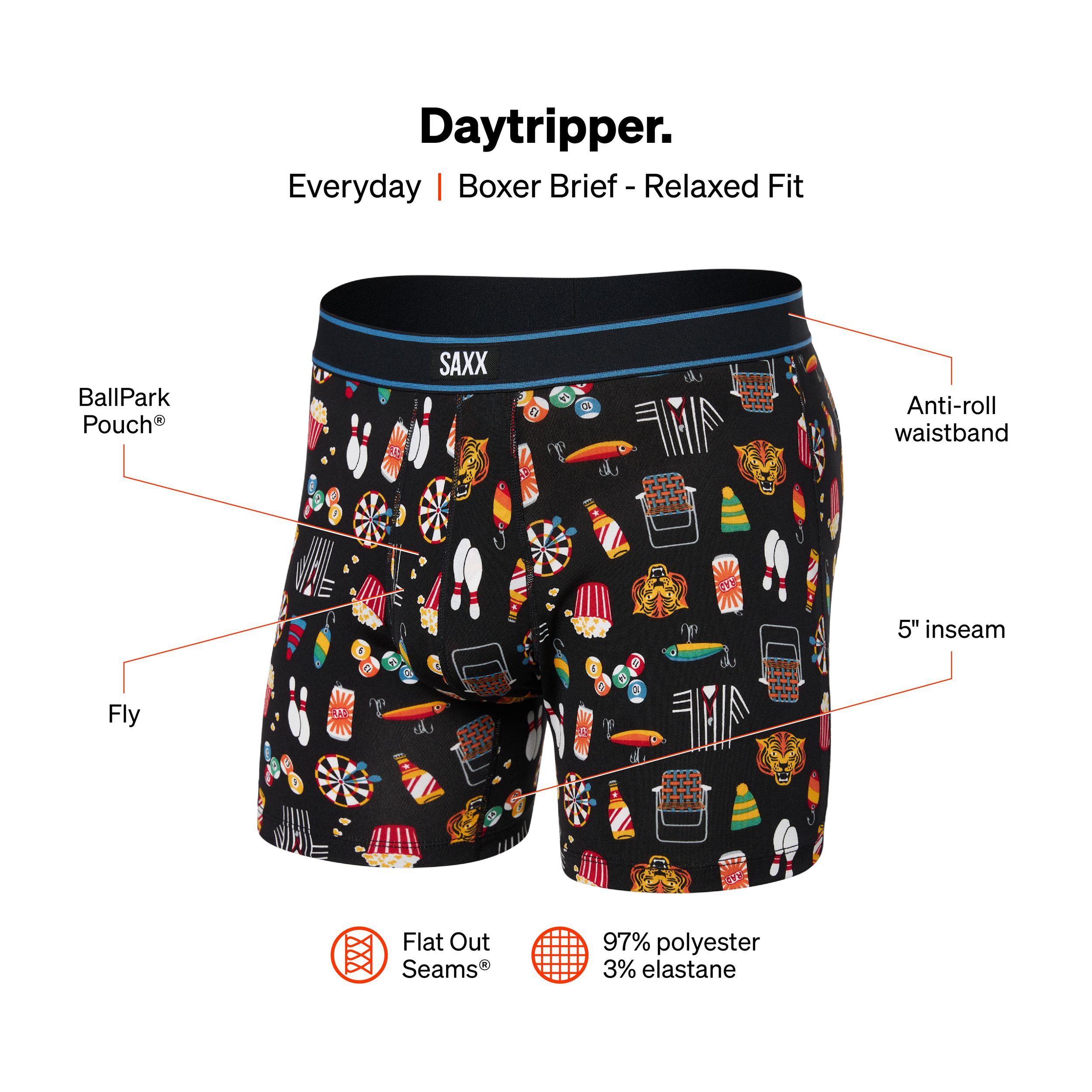 SAXX Men's Daytripper BallPark Pouch Boxer Briefs
