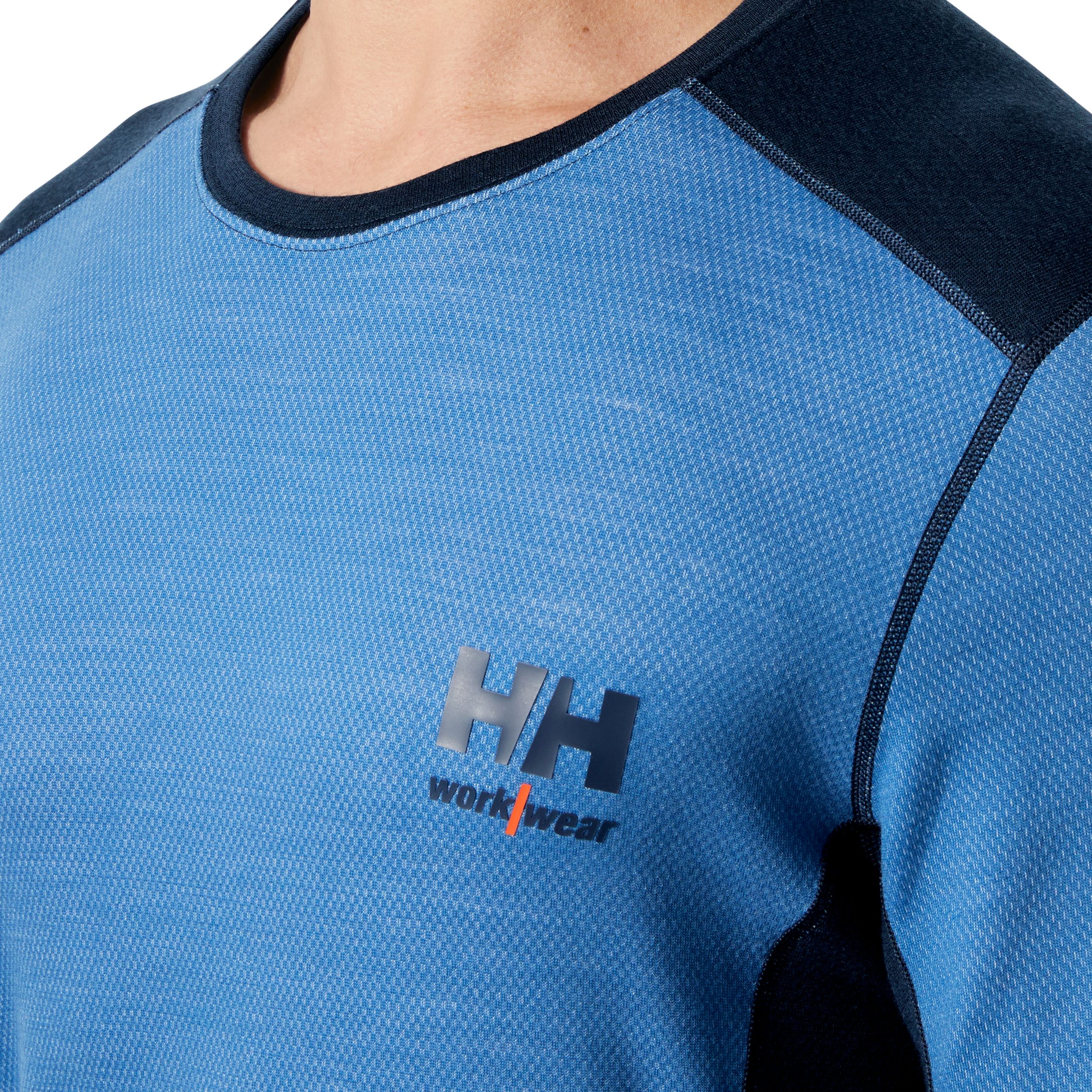 Chemise isotherme Helly Hansen Workwear couche de base en laine mérinos à col ras du cou et à manches longues, pour hommes, Lifa